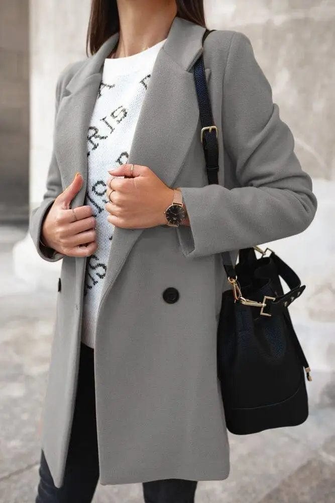 LOVEMI  trench coat Grey / 4XL Lovemi -  Slim coat women's clothing