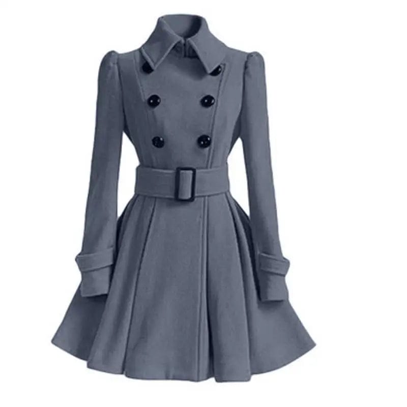 LOVEMI trench coat Grey / S Lovemi -  Fashion Slim Long Women's Woolen Coat