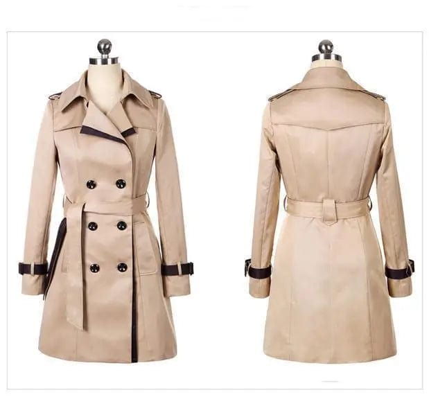 LOVEMI  trench coat Khaki / S Lovemi -  Ladies Autumn Trench Coat For Women Winter Long Coats
