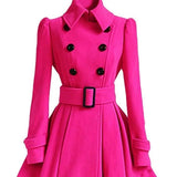 LOVEMI trench coat Pink / S Lovemi -  Fashion Slim Long Women's Woolen Coat