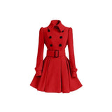 LOVEMI trench coat Red / S Lovemi -  Fashion Slim Long Women's Woolen Coat