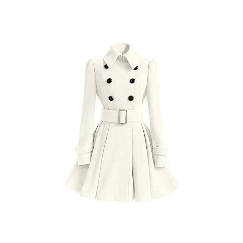 LOVEMI trench coat White / S Lovemi -  Fashion Slim Long Women's Woolen Coat