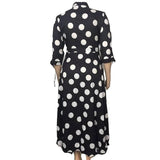 Dress Women Plus Size Loose Long Dress with Lacing Up Dots Bohemian Ladies Shirt Dress Maxi Elegance Wholesale Dropshipping-5