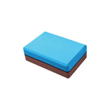 Two-color Yoga Brick Eva Thickening Yoga Auxiliary Yoga-Playful Blue Dark Brown-4