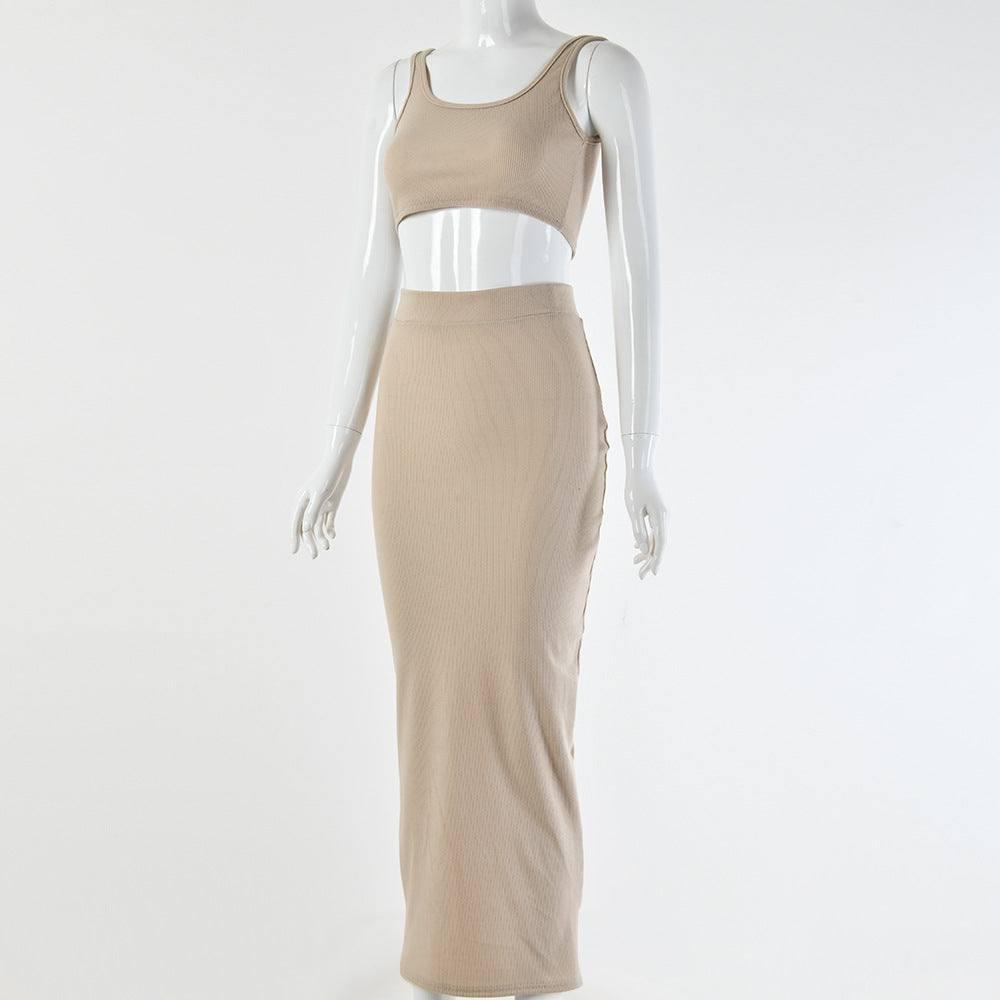 Two-piece hot skirt-Apricot-12
