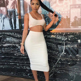 Two-piece hot skirt-White-1
