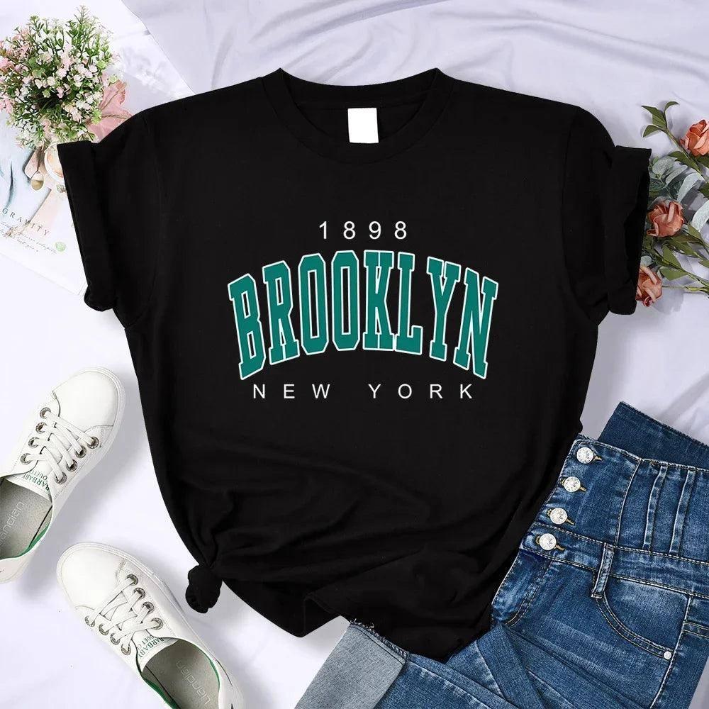 Vintage 1898 Brooklyn New York Womens T-Shirts Oversize-S22335-Back-6