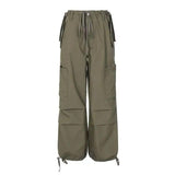 Vintage Fashion Large Pocket Straight Casual Pants-3