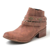 Vintage Women's Shoes Ladies Fashion Single Shoes-Brown-2