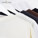 WAVLATII Oversized Summer T shirts for Women Men Brown-3