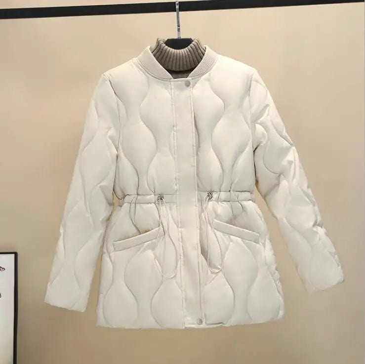LOVEMI WDown jacket Beige / M Lovemi -  Loose Waist Thickened Padded Winter Clothes