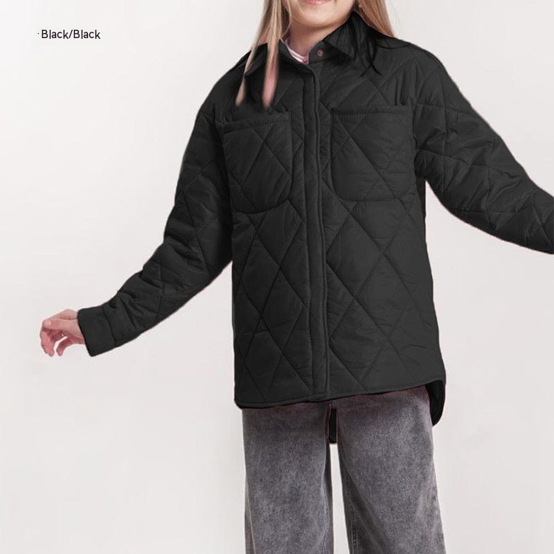 LOVEMI  WDown jacket Black / 110 Lovemi -  Art Loose Rhombus Cotton Clothing Cotton Coat Daughter