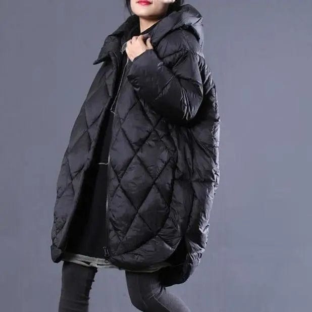 LOVEMI WDown jacket Black coat / M Lovemi -  Mid-length hooded cotton jacket