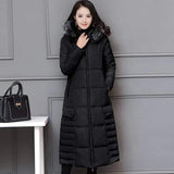 LOVEMI WDown jacket Black + gray fox fur / L Lovemi - Long Sleeve Thickened Straight-Cut Coat