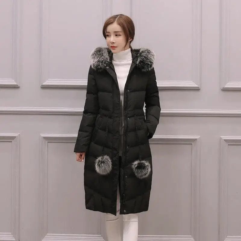 LOVEMI  WDown jacket black / L Lovemi -  Korean down cotton-padded overcoat for women over the knee