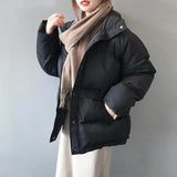 LOVEMI  WDown jacket Black / M Lovemi -  Korean style stand collar cotton bread