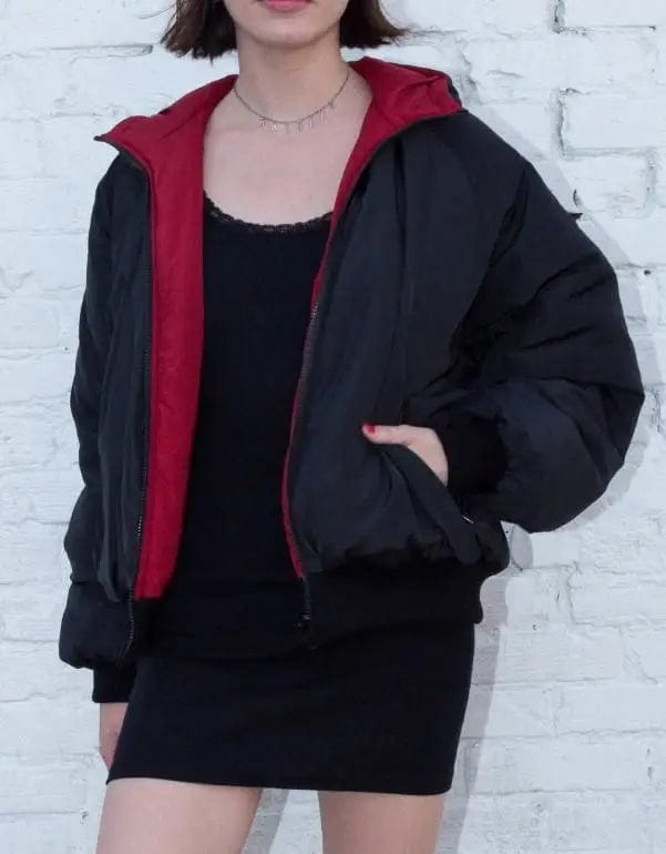 LOVEMI WDown jacket Black / M Lovemi -  Reversible cotton jacket with stand-up collar