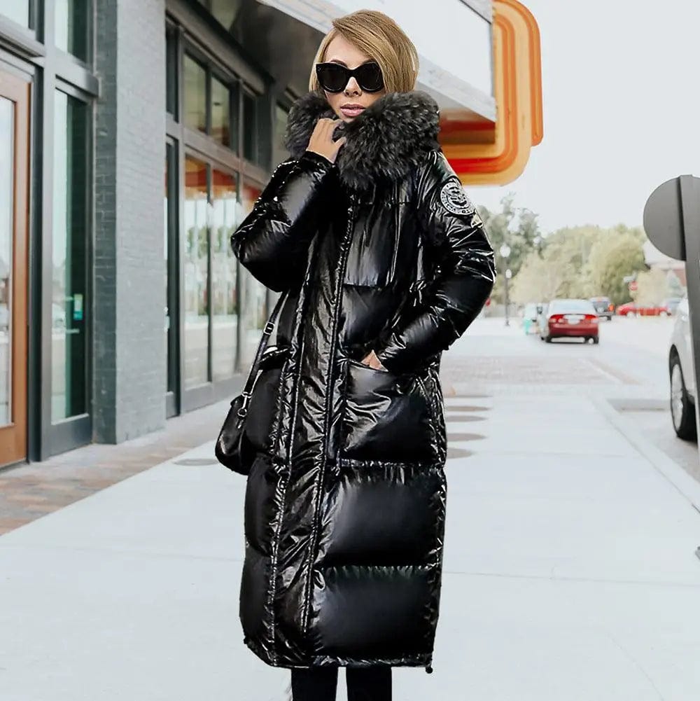 LOVEMI  WDown jacket Black / S Lovemi -  Mid-length Thickened Shiny Women's Padded Jacket
