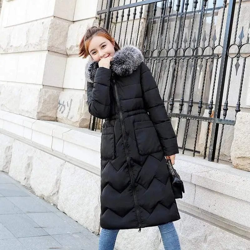 LOVEMI WDown jacket Black / XL Lovemi -  Women wear mid-length cotton jacket on both sides