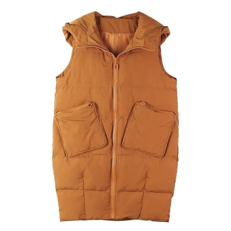LOVEMI WDown jacket Brown / 4XL Lovemi -  Long vest cotton jacket
