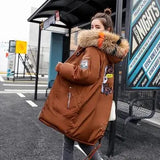 LOVEMI  WDown jacket Caramelcolorhair / M Lovemi -  Mid-length Large Fur Collar Down Coat Plus Size Korean