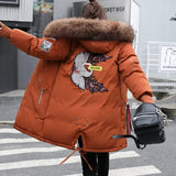 LOVEMI  WDown jacket Caramelcolorsmoothhair / M Lovemi -  Mid-length Large Fur Collar Down Coat Plus Size Korean