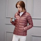 LOVEMI WDown jacket Dark pink / XL Lovemi -  Women's stand-up collar slim light down jacket