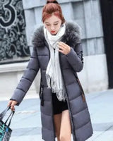 LOVEMI WDown jacket Gray / 3XL Lovemi -  Large fur collar mid-length coat