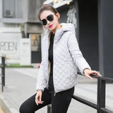 LOVEMI WDown jacket gray / M Lovemi -  Plaid embroidered short coat with velvet thickening lamb