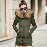 LOVEMI WDown jacket Green / 2XL Lovemi -  Hooded large fur collar cotton coat