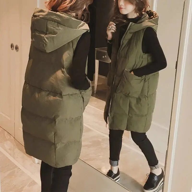 LOVEMI WDown jacket green / 3XL Lovemi -  Long vest cotton jacket