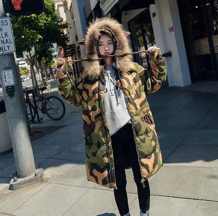 LOVEMI WDown jacket Green / L Lovemi -  winter new long paragraph over the knee college wind