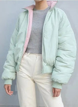 LOVEMI WDown jacket Green / M Lovemi -  Reversible cotton jacket with stand-up collar