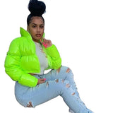 LOVEMI WDown jacket Green / S Lovemi -  Half-length solid color long-sleeved women's jacket