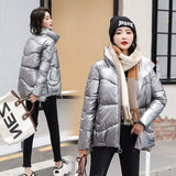 LOVEMI WDown jacket Grey / M Lovemi -  Women's short shiny down padded jacket