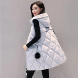 LOVEMI WDown jacket Grey / XL Lovemi -  Women's down cotton vest mid-length thick casual down cotton