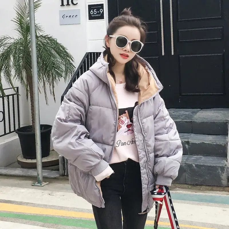LOVEMI  WDown jacket Grey / XS Lovemi -  Fashion Short Cotton Coat Ladies Small Padded Jacket