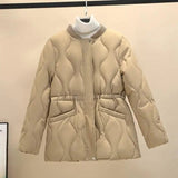 LOVEMI WDown jacket Khaki / M Lovemi -  Loose Waist Thickened Padded Winter Clothes