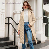 LOVEMI  WDown jacket Light Coffee / S Lovemi -  Cotton-padded Coat Fashion Polo Collar Mid-length Over The Knee