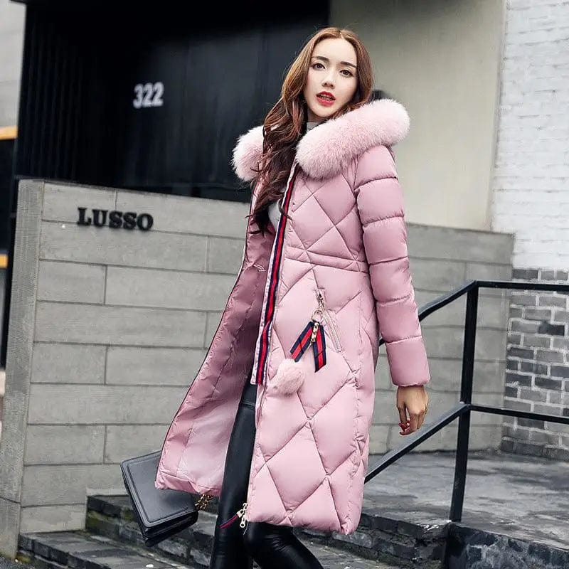 LOVEMI  WDown jacket Lovemi -  Fashionable Women's Over-the-knee Long Fur Collar Quilted