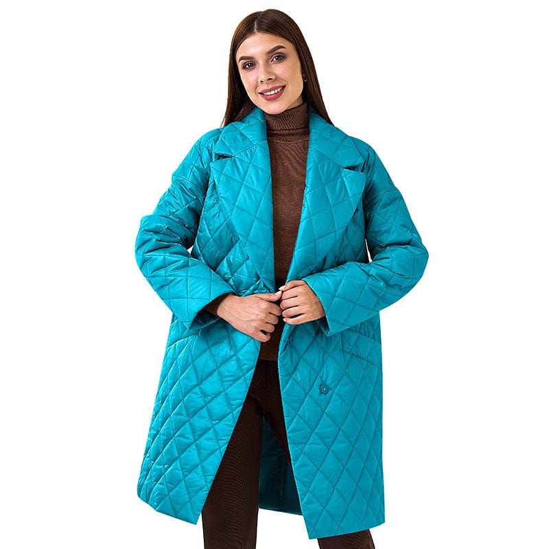 LOVEMI  WDown jacket Lovemi -  Long Women's Cotton Padded Clothing Casual Waist Tight Plaid Winter Clothing