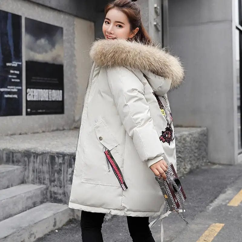 LOVEMI  WDown jacket Lovemi -  Mid-length Large Fur Collar Down Coat Plus Size Korean