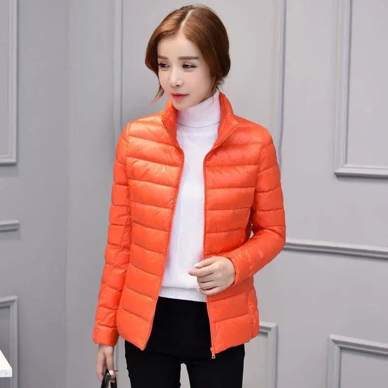 LOVEMI WDown jacket Orange / 2XL Lovemi -  Women's stand-up collar slim light down jacket