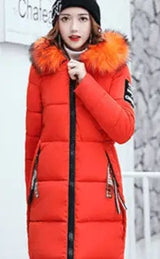LOVEMI WDown jacket Orange / M Lovemi -  Large fur collar mid-length coat