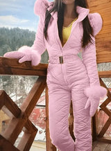 LOVEMI  WDown jacket Pink / 3XL Lovemi -  Winter Outdoor Body Hoodie Ski Suit Coat Women