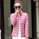 LOVEMI WDown jacket Pink / S Lovemi -  Lightweight short slim down jacket with stand-up collar