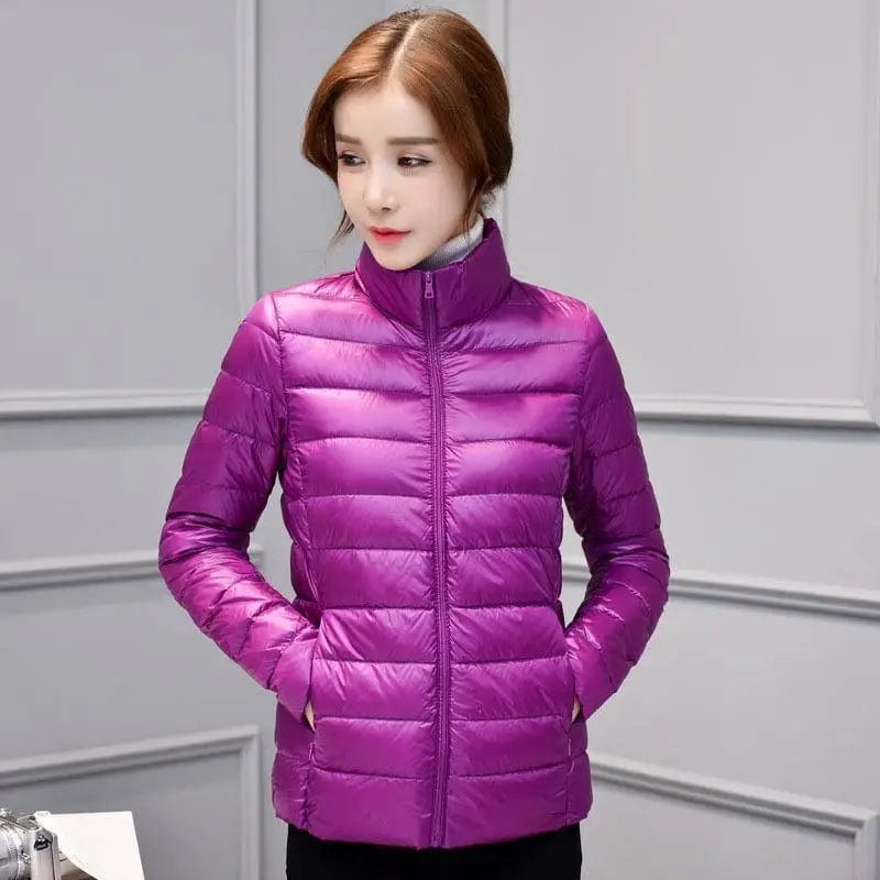 LOVEMI WDown jacket Purple / 3XL Lovemi -  Women's stand-up collar slim light down jacket