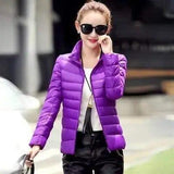 LOVEMI WDown jacket Purple / M Lovemi -  Lightweight short slim down jacket with stand-up collar