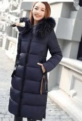 LOVEMI WDown jacket Purplish blue / 3XL Lovemi -  Large fur collar mid-length coat
