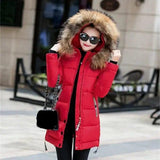 LOVEMI WDown jacket Red / L Lovemi -  Hooded large fur collar cotton coat